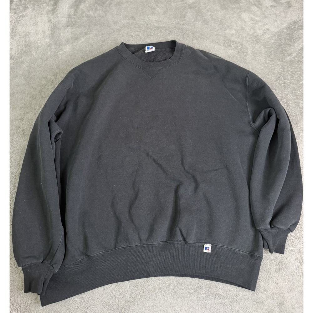Vintage 90s Russell Athletic Pullover Sweatshirt Men's Size 2XL Black